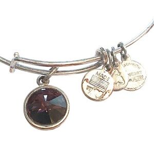 Alex and Ani Gold Bracelet with Amethyst Charm
